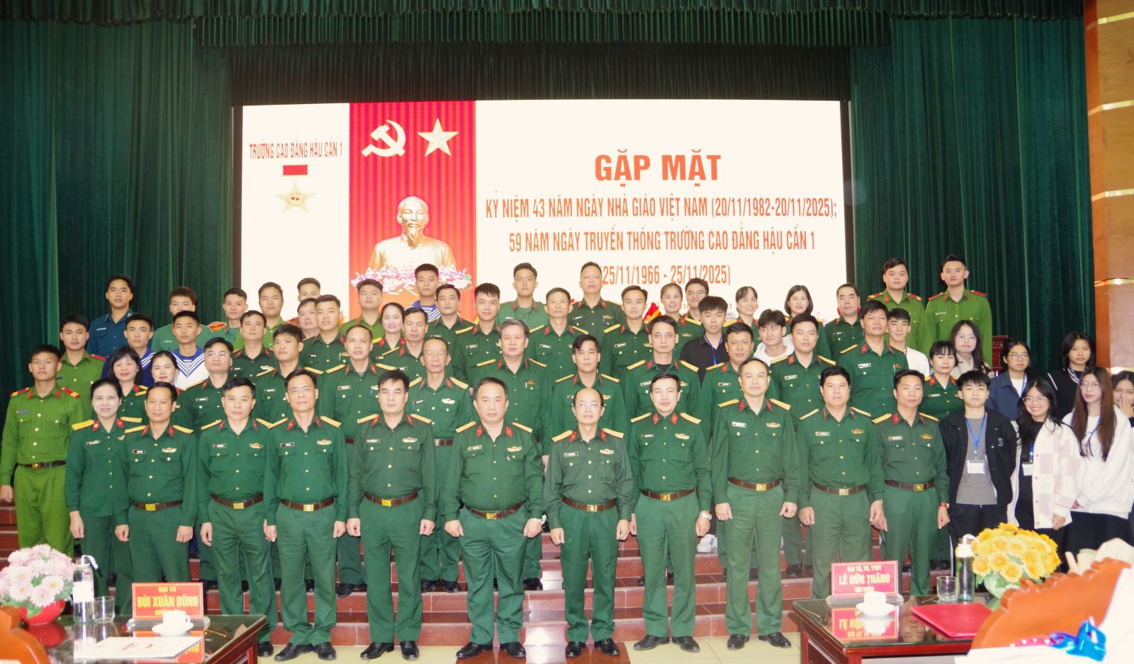 TIN TỨC ĐẶC BIỆT: TRƯỜNG CAO ĐẲNG HẬU CẦN 1 TỔ CHỨC  GẶP MẶT TRỌNG THỂ KỶ NIỆM 43 NĂM NGÀY NHÀ GIÁO VIỆT NAM VÀ 59 NĂM NGÀY TRUYỀN THỐNG NHÀ TRƯỜNG